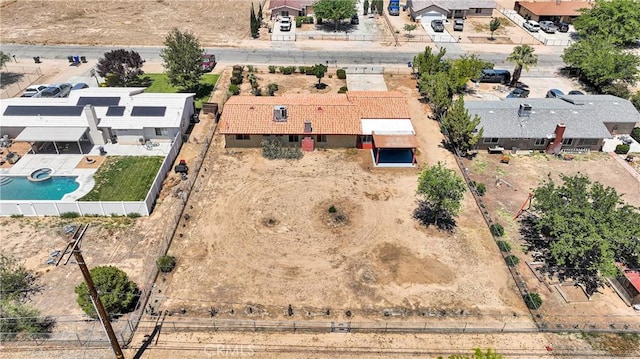 aerial view of a pool area
