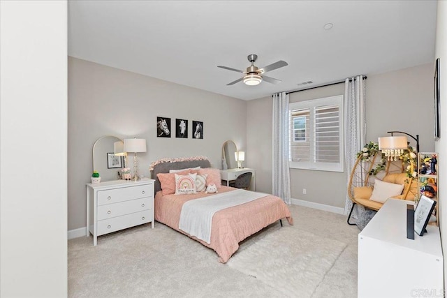 940 Lindbergh Dr, San Marcos, CA 92069 - bedroom with light colored carpet and a ceiling fan