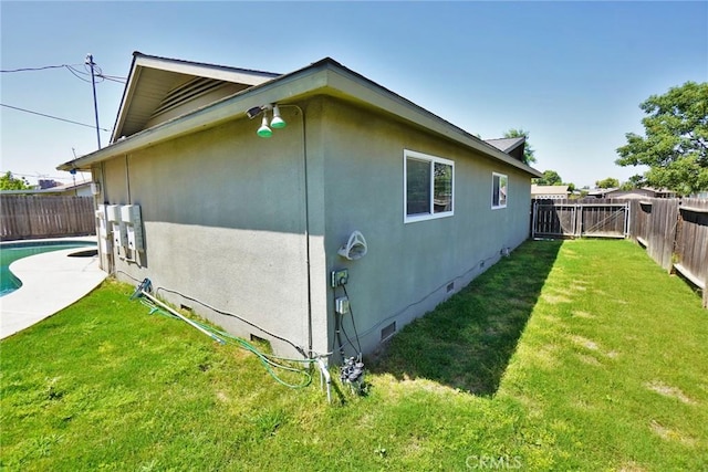 view of side of property featuring crawl space