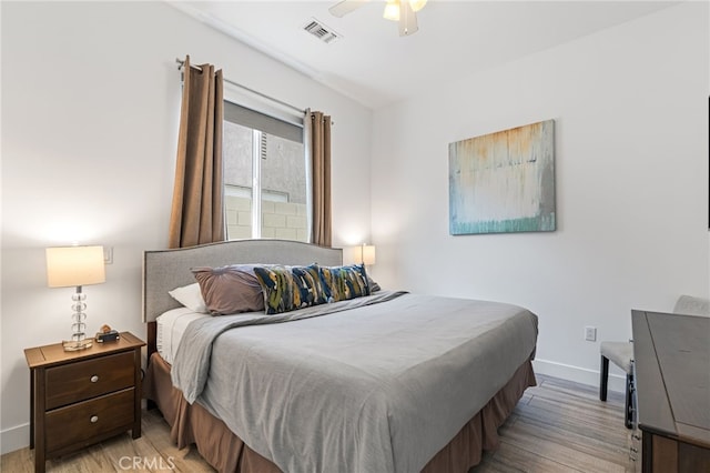 54060 Avenida Madero Ln, Quinta, CA 92253 - bedroom featuring light wood-style floors, baseboards, and a ceiling fan