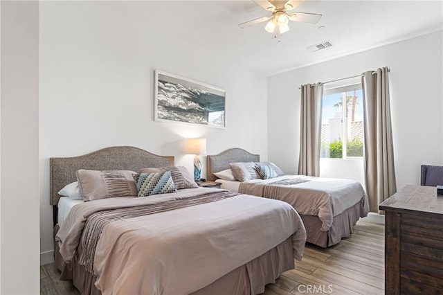 54060 Avenida Madero Ln, Quinta, CA 92253 - bedroom featuring light wood-style flooring and ceiling fan