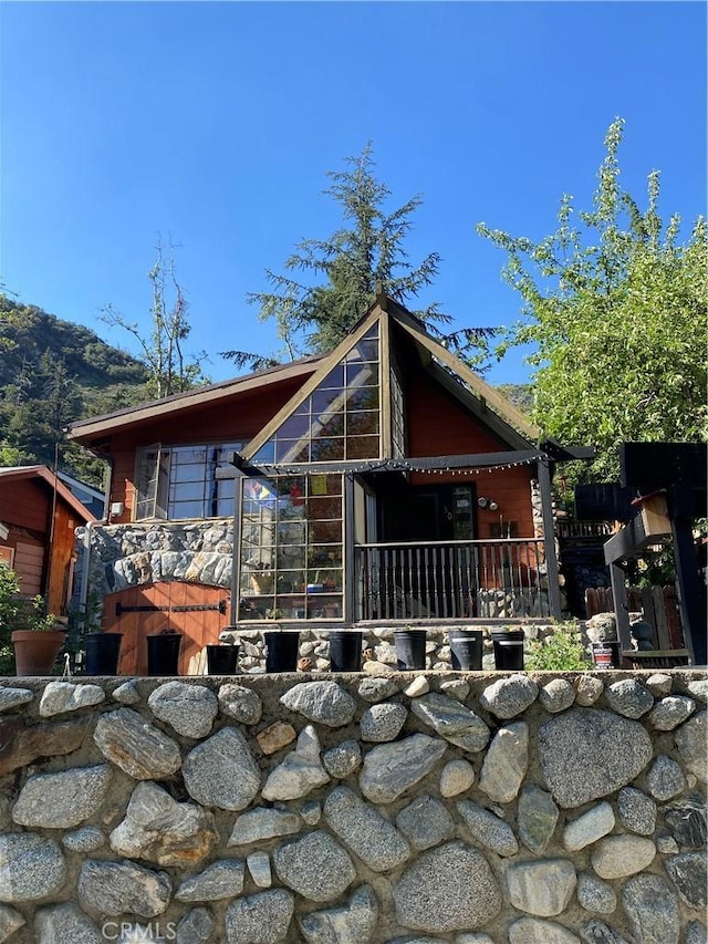 30 Bear Dr, Mt Baldy, CA 91759 - view of front of property with a mountain view