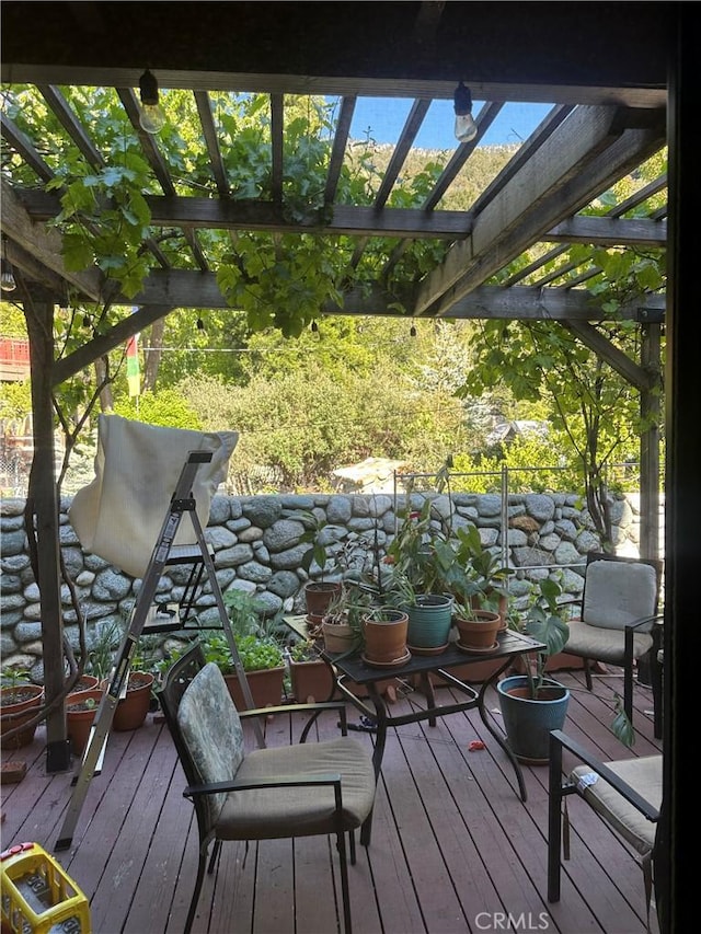30 Bear Dr, Mt Baldy, CA 91759 - wooden terrace with a pergola