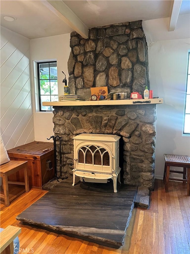 30 Bear Dr, Mt Baldy, CA 91759 - detailed view of beamed ceiling and wood finished floors
