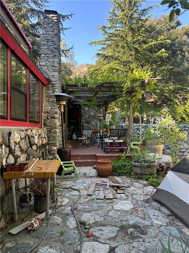 30 Bear Dr, Mt Baldy, CA 91759 - view of patio featuring a wooden deck