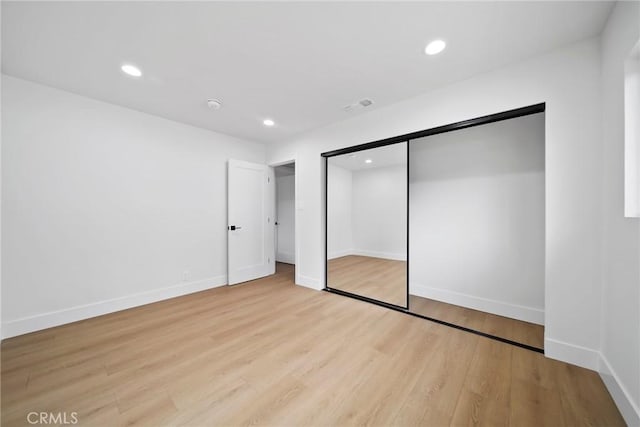 3241 Dalemead St, Torrance, CA 90505 - unfurnished bedroom featuring wood finished floors, recessed lighting, baseboards, and a closet