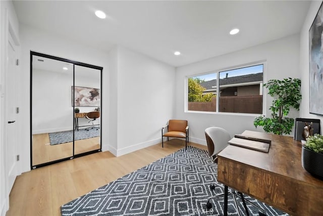 3241 Dalemead St, Torrance, CA 90505 - office area with light wood-style floors, recessed lighting, and baseboards
