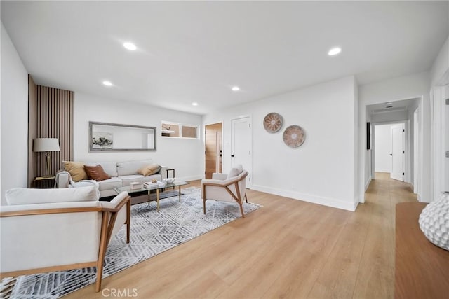 3241 Dalemead St, Torrance, CA 90505 - living room featuring light wood-style floors, baseboards, and recessed lighting