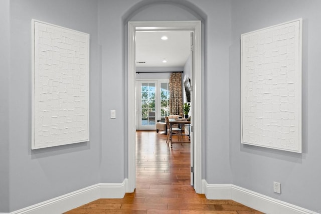 3401 Adams Run, Encinitas, CA 92024 - hall with baseboards and wood finished floors