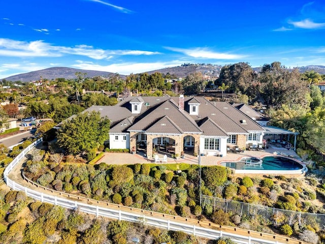3401 Adams Run, Encinitas, CA 92024 - view from above of property with a mountain backdrop