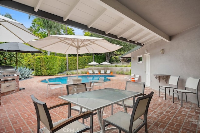 3818 Hollyline Ave, Sherman Oaks, CA 91423 - view of patio / terrace with area for grilling and outdoor dining space
