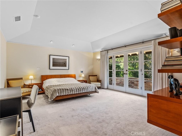 3818 Hollyline Ave, Sherman Oaks, CA 91423 - carpeted bedroom featuring access to exterior and french doors