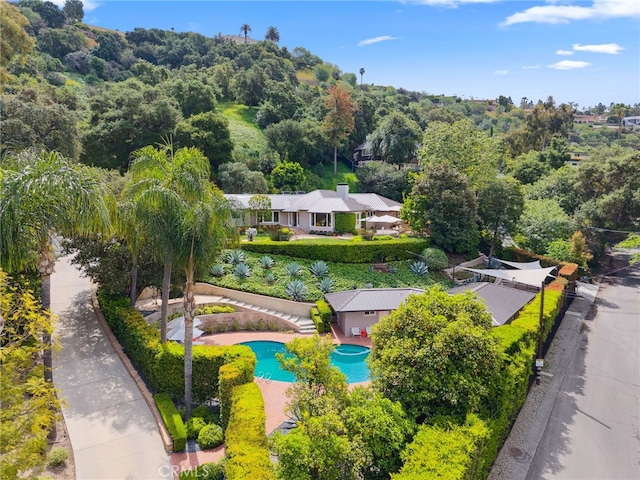 3818 Hollyline Ave, Sherman Oaks, CA 91423 - bird's eye view of a pool area