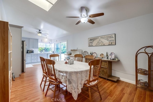 25681 Westover Cir, Lake Forest, CA 92630 - dining space featuring ceiling fan and light wood finished floors