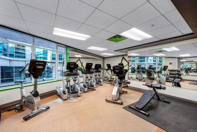 1080 Park Blvd Unit 701, San Diego, CA 92101 - exercise room featuring a paneled ceiling