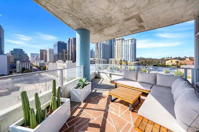 1080 Park Blvd Unit 701, San Diego, CA 92101 - balcony with an outdoor living space and a city view