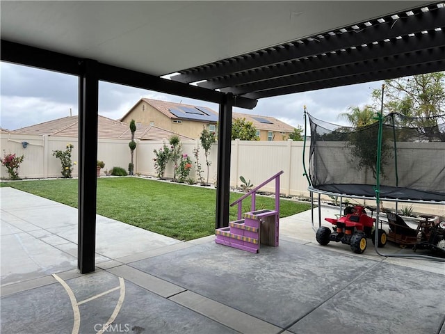 view of patio / terrace with a trampoline