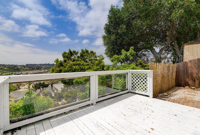deck featuring fence