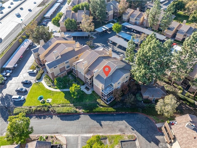 aerial view of residential area