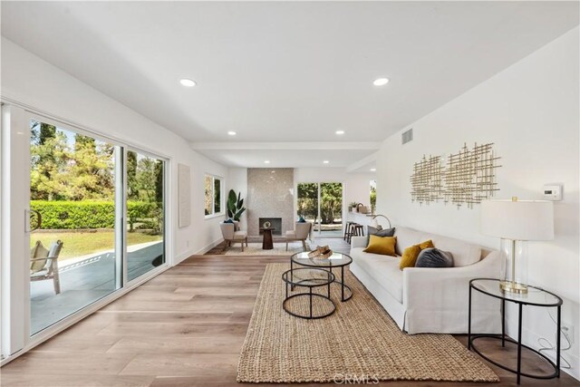 529 Manzanita Rd, Redlands, CA 92373 - living area with recessed lighting and light wood-style flooring