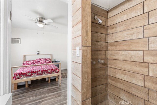10521 Asher St, El Monte, CA 91733 - bedroom with wood finished floors and a wall unit AC