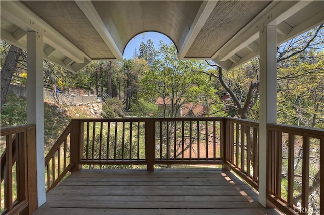 27757 N Bay Rd, Lake Arrowhead, CA 92352 - view of wooden terrace