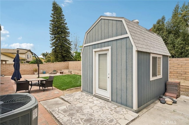 2925 Greenbriar Dr, Ontario, CA 91761 - view of shed with a fenced backyard and cooling unit