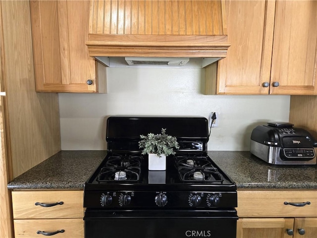 2149 Clover St, Simi Valley, CA 93065 - kitchen with black range with gas cooktop and premium range hood