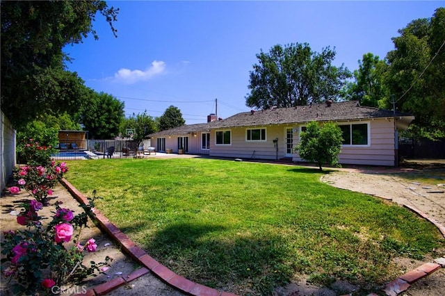 18041 Acre St, Northridge, CA 91325 - rear view of house featuring a patio area and a pool