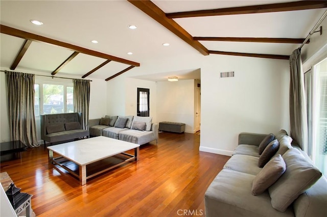 18041 Acre St, Northridge, CA 91325 - living room featuring wood finished floors, baseboards, and recessed lighting