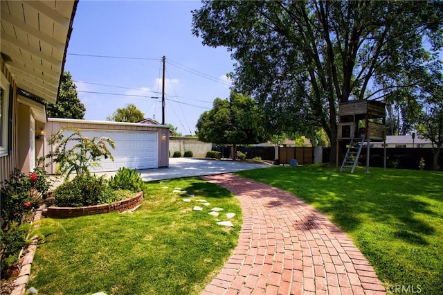 18041 Acre St, Northridge, CA 91325 - view of yard with a garage and a patio