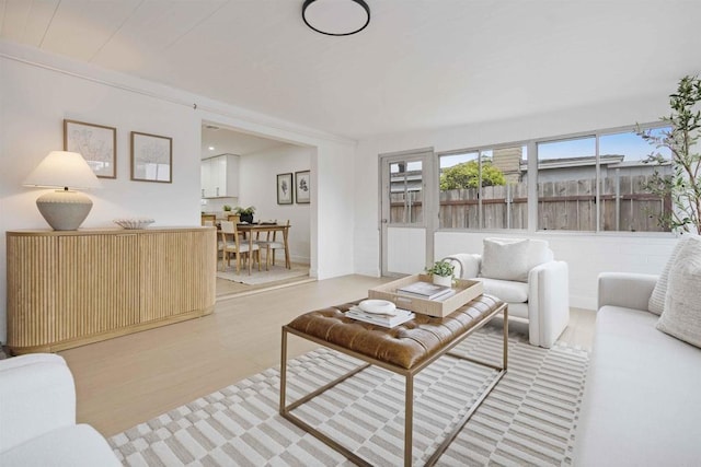living room featuring light wood finished floors