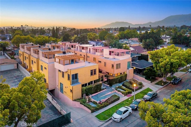 53 N Oak Ave Unit 5, Pasadena, CA 91107 - aerial view at dusk of a mountain view and a residential view
