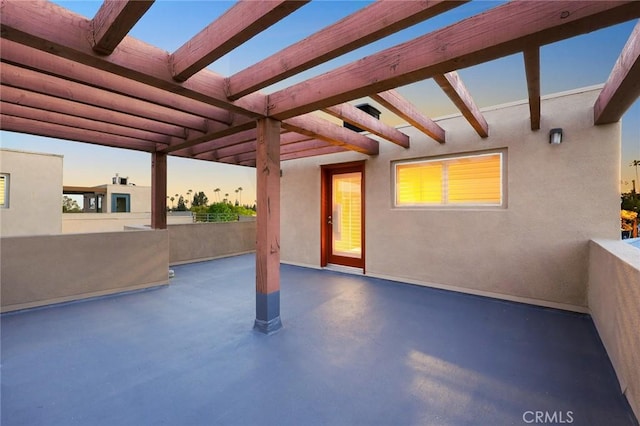 53 N Oak Ave Unit 5, Pasadena, CA 91107 - patio terrace at dusk with a pergola