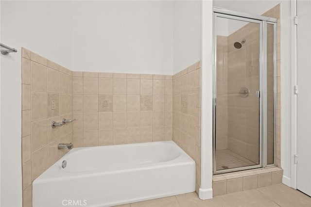 53 N Oak Ave Unit 5, Pasadena, CA 91107 - bathroom featuring a shower stall, tile patterned floors, and a bath