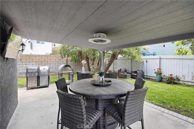 view of patio featuring outdoor dining space