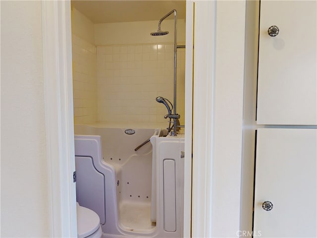 10531 Angel Ave, Fountain Valley, CA 92708 - bathroom with a tub with jets, a shower, and toilet