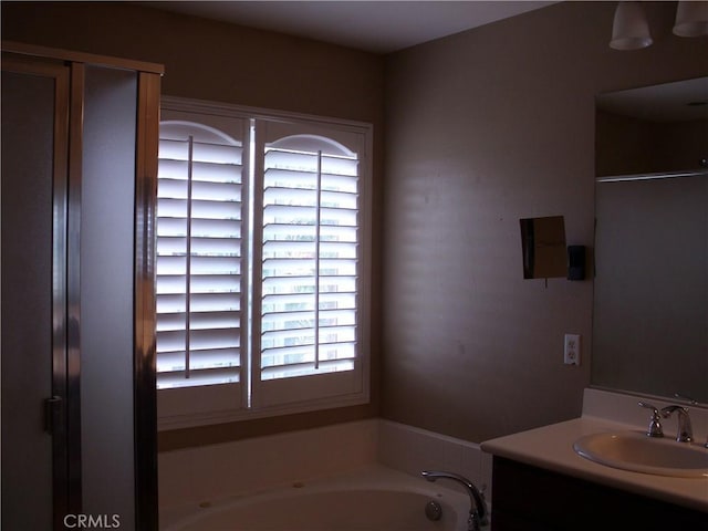 1110 Laurelhurst, San Jacinto, CA 92582 - full bathroom featuring a garden tub and vanity
