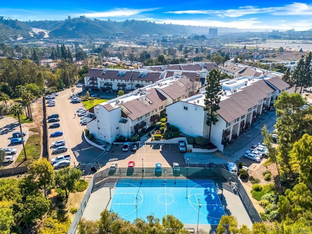 bird's eye view of a mountain backdrop