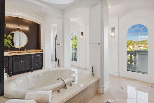 28 Shoreridge, Newport Coast, CA 92657 - bathroom with vanity, plenty of natural light, and a bath
