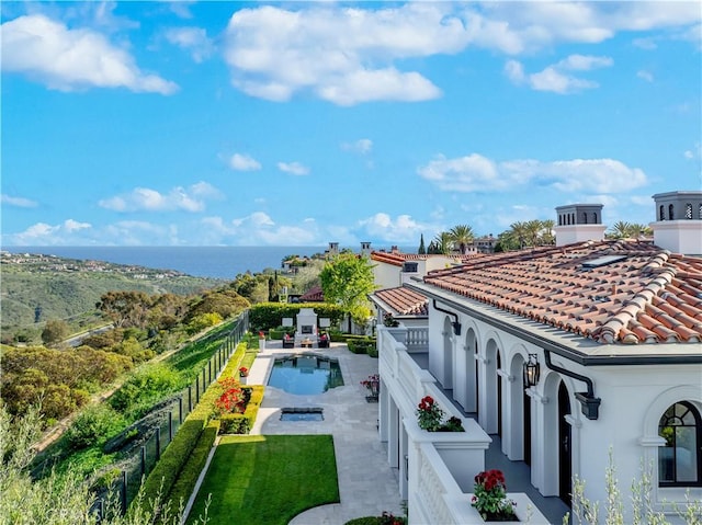 28 Shoreridge, Newport Coast, CA 92657 - balcony with view of pool area