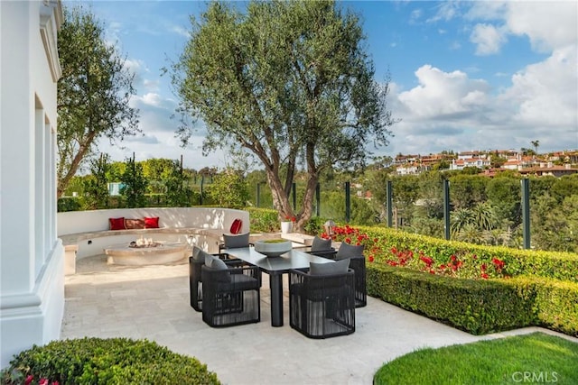 28 Shoreridge, Newport Coast, CA 92657 - view of patio featuring a fire pit