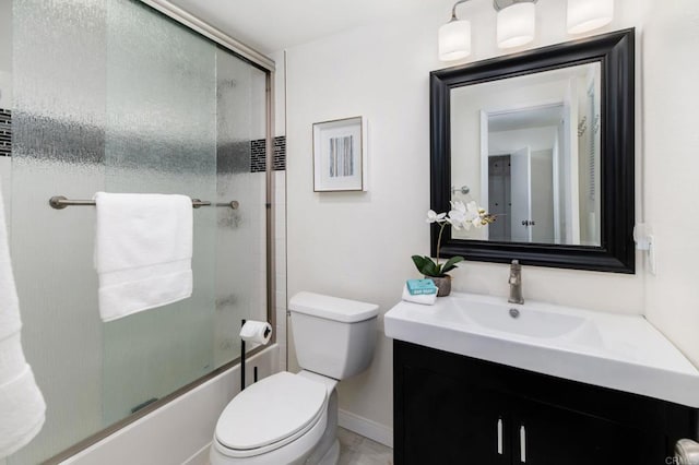7321 Alicante Rd Unit A, Carlsbad, CA 92009 - bathroom featuring toilet, vanity, and enclosed tub / shower combo