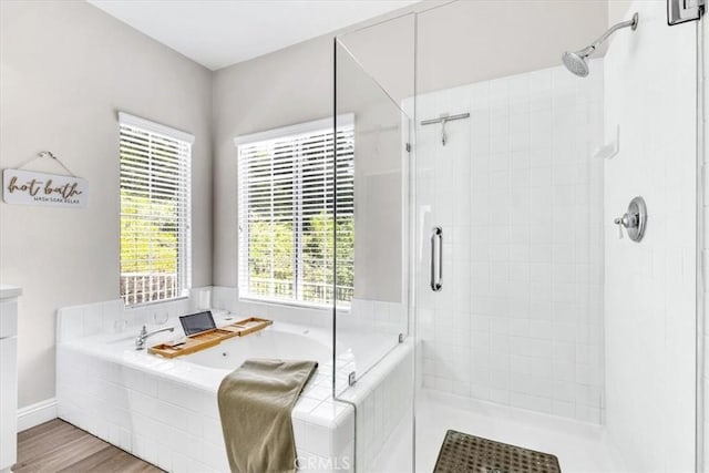 73 Melrose Dr, Mission Viejo, CA 92692 - bathroom with a shower stall, plenty of natural light, and a bath