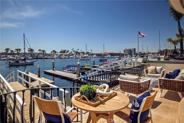 339 Via Lido Soud, Newport Beach, CA 92663 - dock featuring a water view, view of marina, and a balcony