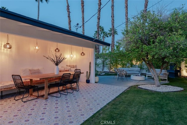 view of patio with an outdoor hangout area