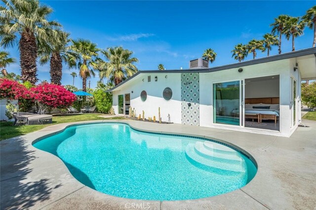view of pool featuring a patio area