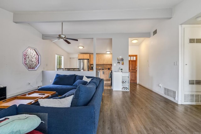 2045 Cardinal Dr, San Diego, CA 92123 - living room with wood finished floors, ceiling fan, and baseboards