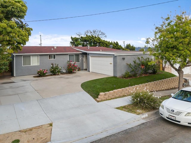 2045 Cardinal Dr, San Diego, CA 92123 - ranch-style home featuring an attached garage, stucco siding, and concrete driveway