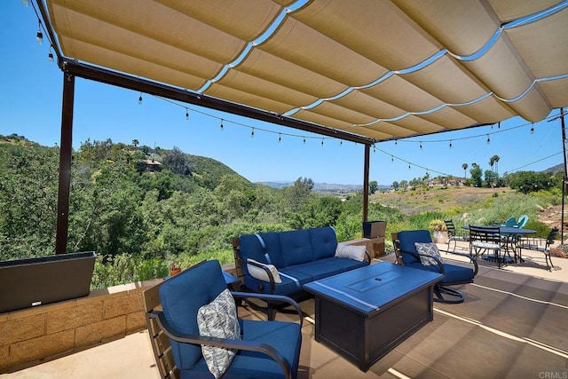 2021 Willow Glen Rd, Fallbrook, CA 92028 - view of patio / terrace featuring outdoor lounge area, outdoor dining space, and a pergola